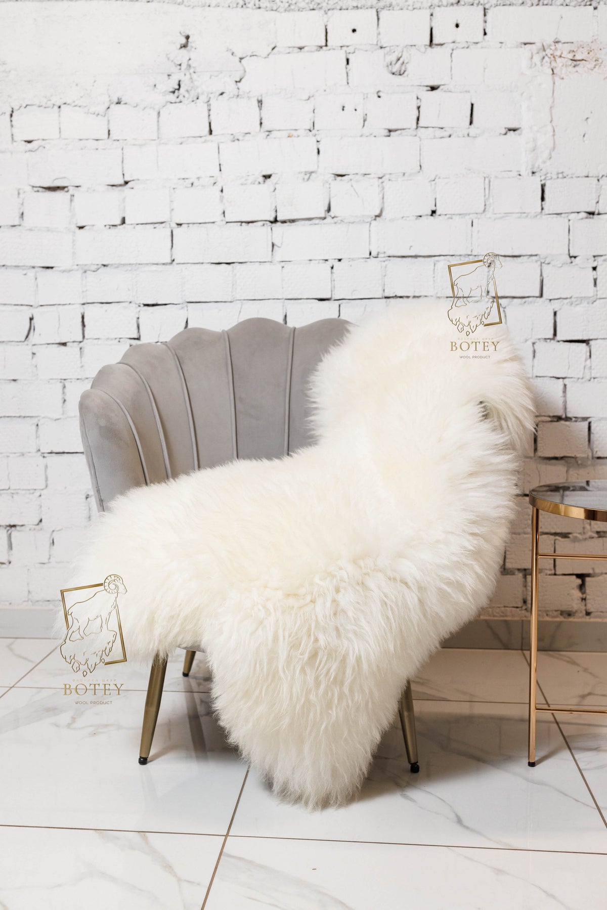 White Sheepskin Rug Medium Wool 120×70 cm – Natural Hide