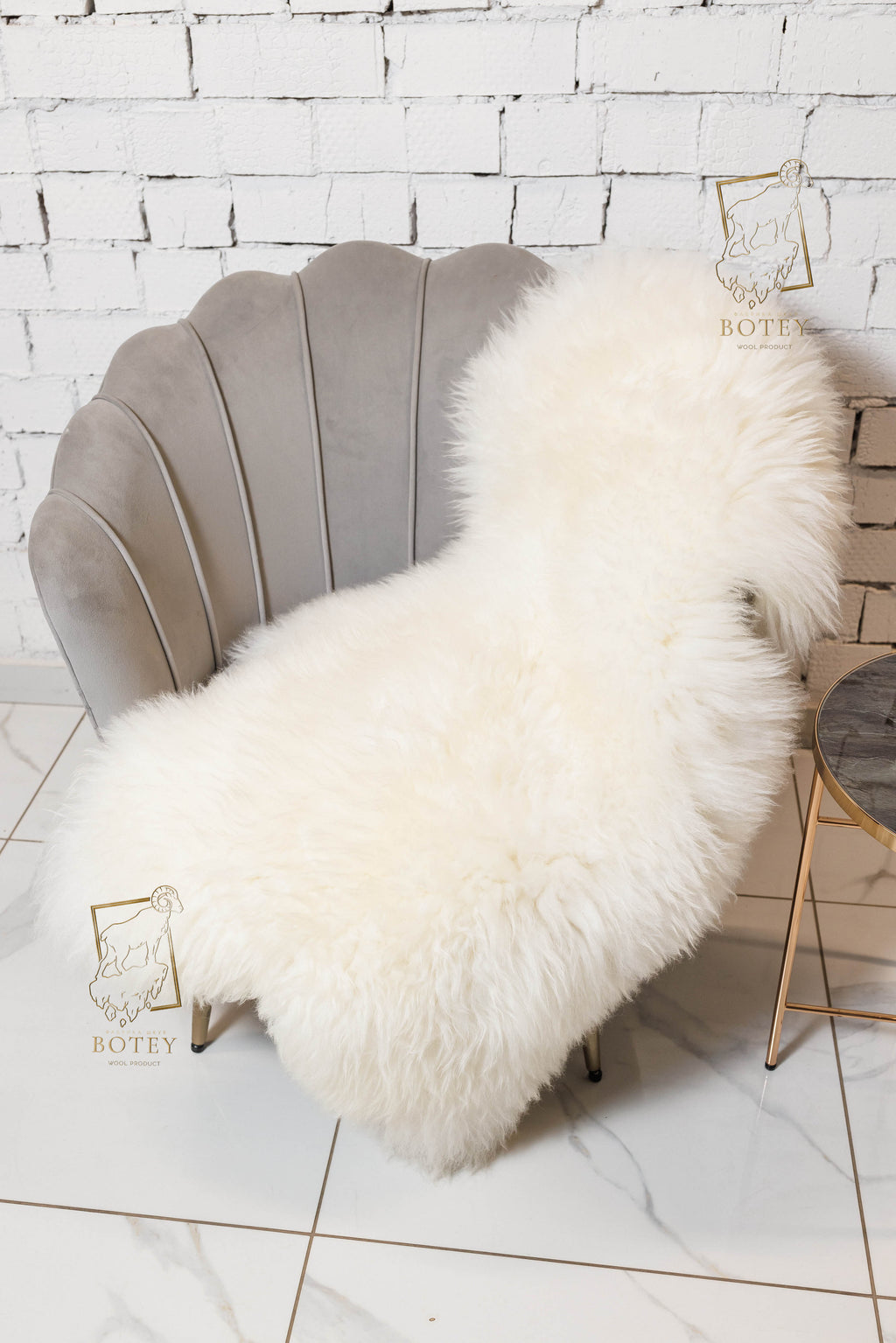 White Sheepskin Rug Medium Wool 120×70 cm – Natural Hide