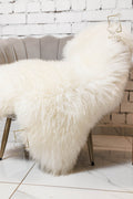 White Sheepskin Rug Medium Wool 120×70 cm – Natural Hide