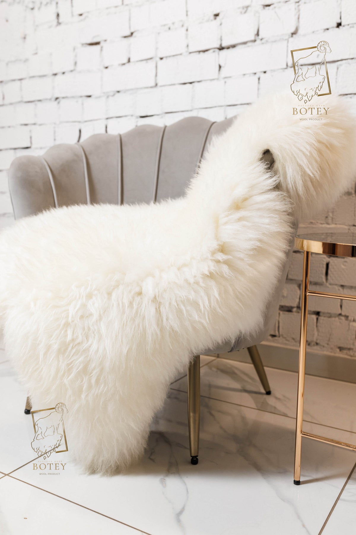 White Sheepskin Rug Medium Wool 120×70 cm – Natural Hide