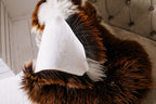 Brown & White Sheepskin 100×70 cm – Natural Wool Rug