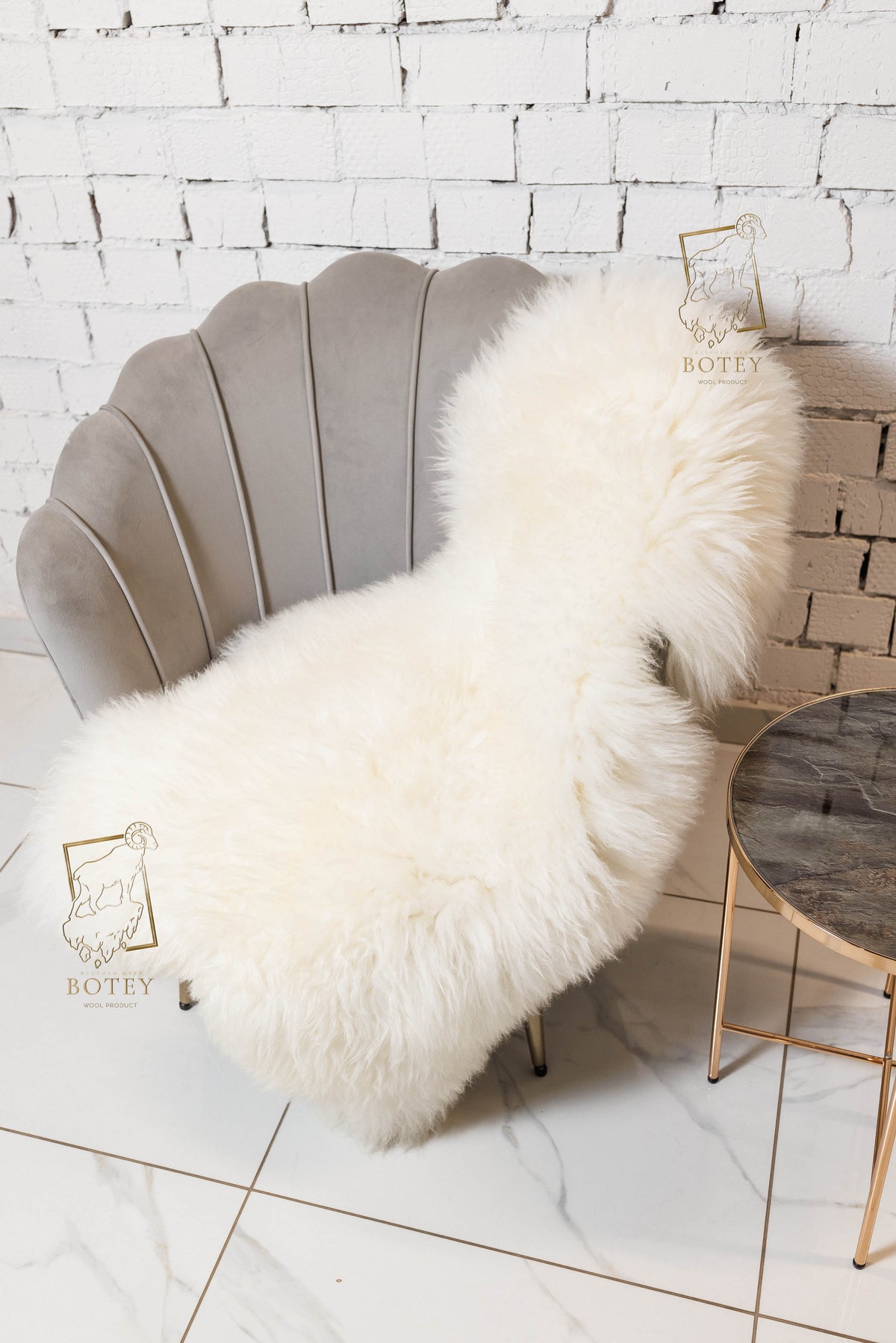 White Sheepskin Rug Medium Wool 120×70 cm – Natural Hide
