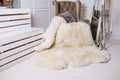 Sheepskin Rug 6-in-1 Ivory (200×150 cm) – Natural Fur Carpet