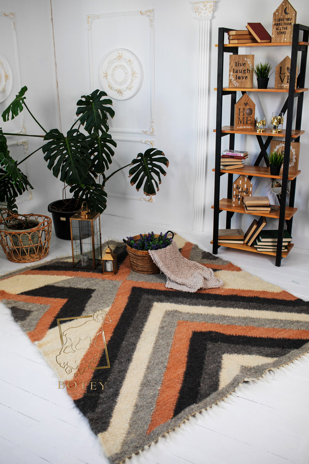 Carpathian Wool Blanket “Myth” 150×200 cm – Premium Handmade Natural Wool