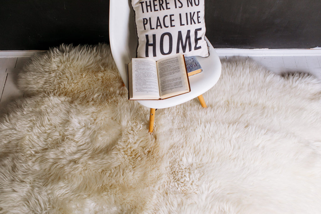 Sheepskin Rug 6-in-1 Ivory (200×150 cm) – Natural Fur Carpet