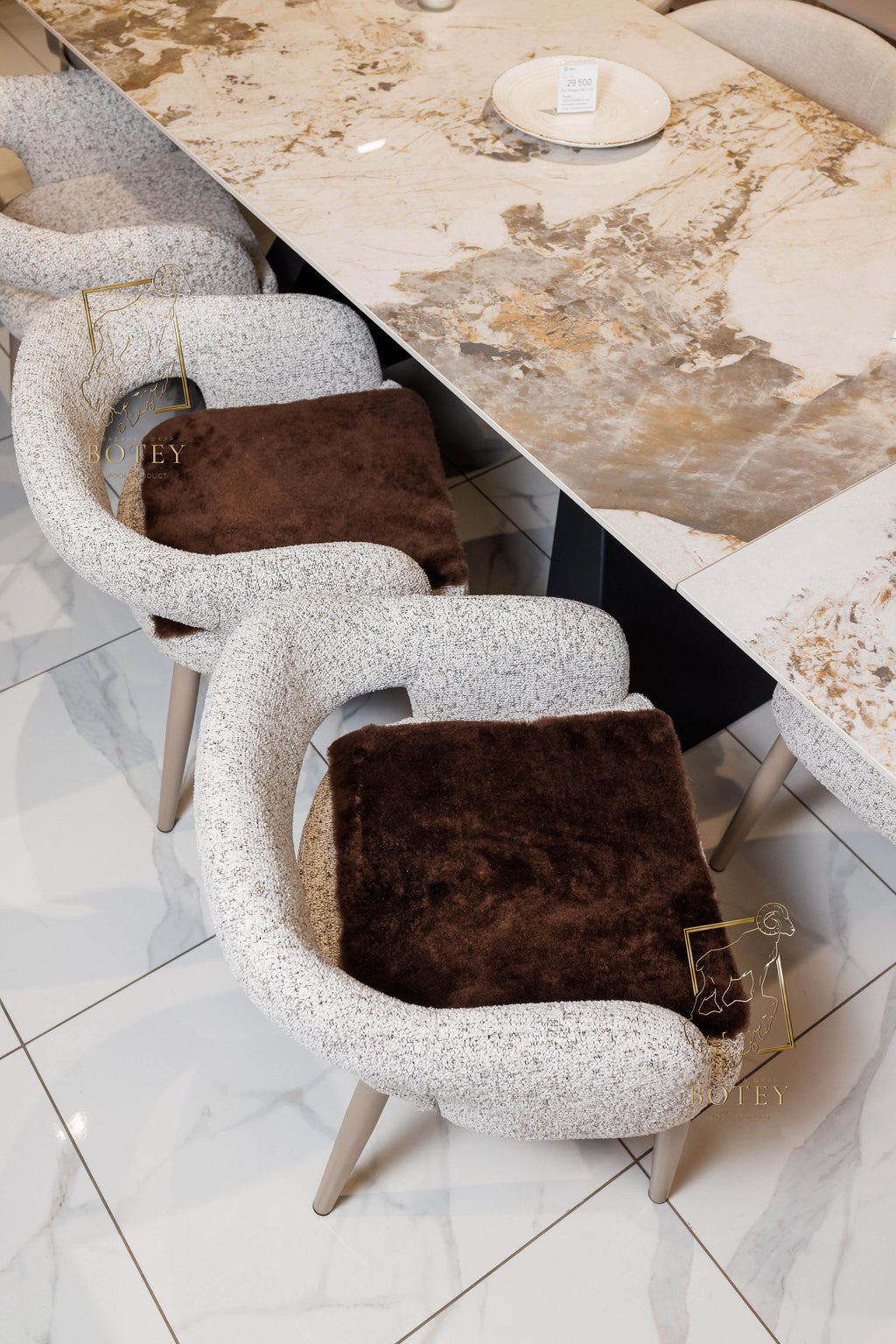 Square Sheared Sheepskin Seat Cover 40×40 cm – Natural Wool Seat Cover