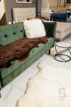 Fluffy White Sheepskin Cushion 40×40 cm – Natural Fur Decorative Pillow