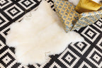 Wide Sheepskin Rug 2-in-1 (110×100 cm) – Natural White Fur Carpet