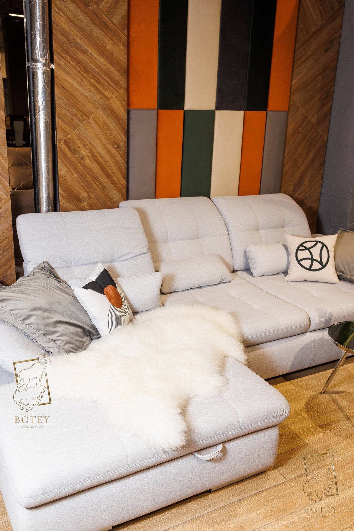 Natural White Sheepskin 110×65 cm – Soft Wool Rug & Furniture Cover