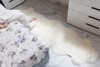 Sheepskin Sofa Cover (200×65 cm) – Natural White Fur Throw