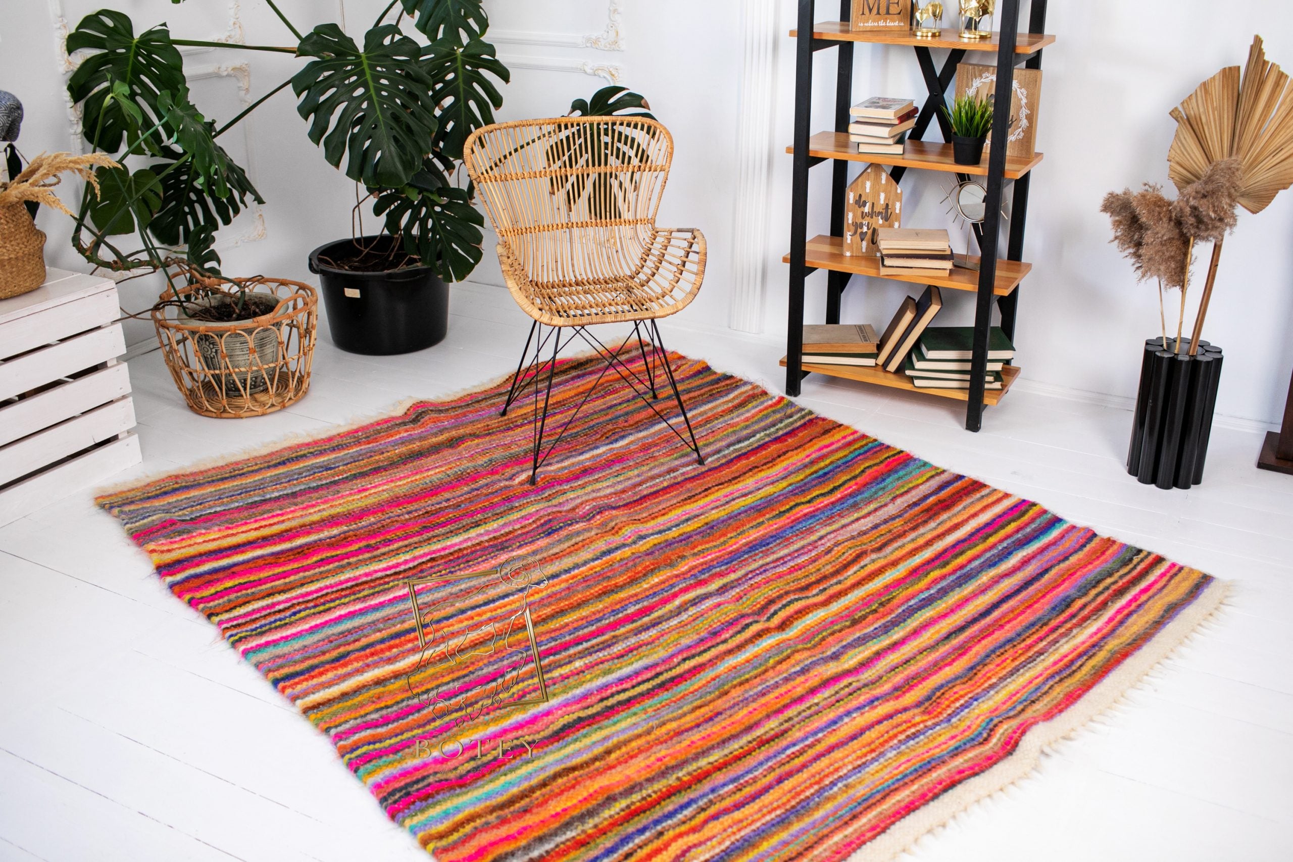 Carpathian Wool Blanket “Vereta” 190×220 cm – Premium Handmade Natural Wool