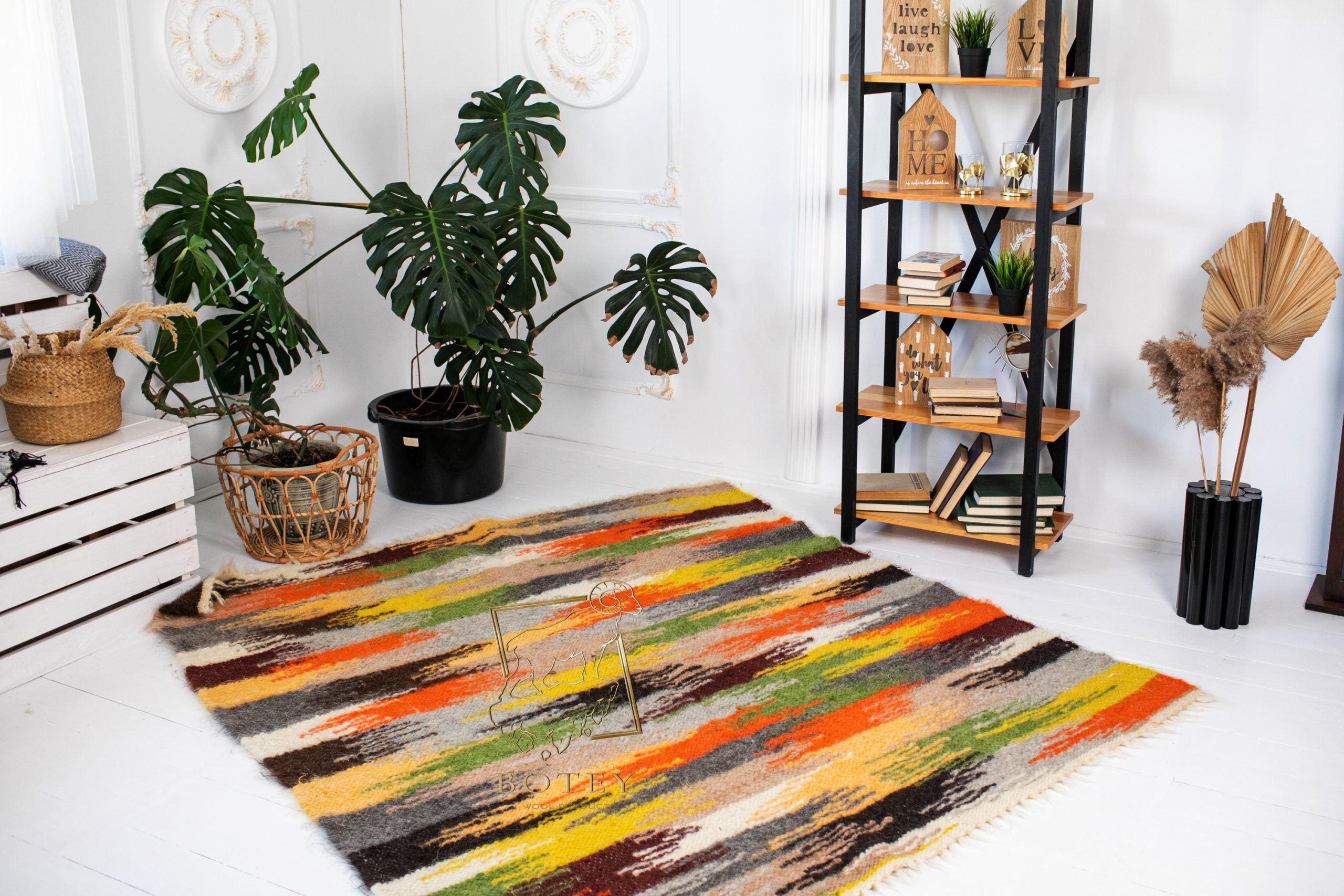 Carpathian Wool Blanket “Mirage” 190×220 cm – Premium Handmade Natural Wool