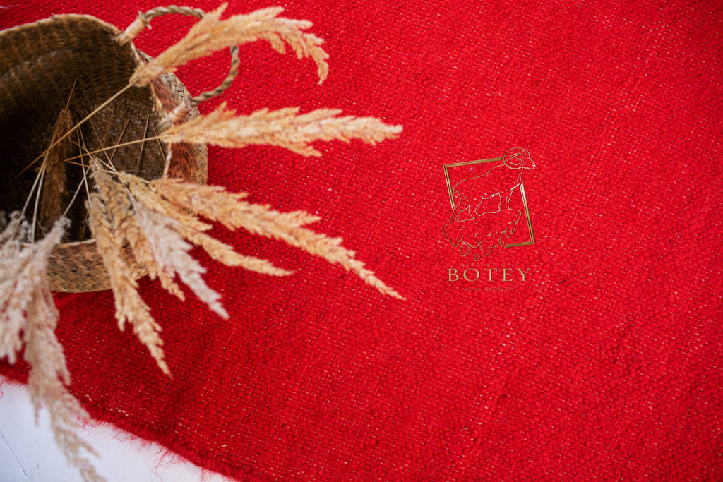 Carpathian Wool Blanket Solid Coral 150×210 cm – Premium Handmade Natural Wool