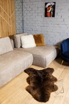 Dyed Brown Sheepskin 110×65 cm – Natural Wool Rug