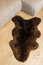 Dyed Brown Sheepskin 110×65 cm – Natural Wool Rug