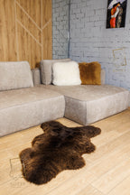 Dyed Brown Sheepskin 110×65 cm – Natural Wool Rug