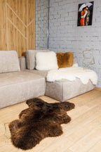 Dyed Brown Sheepskin 110×65 cm – Natural Wool Rug