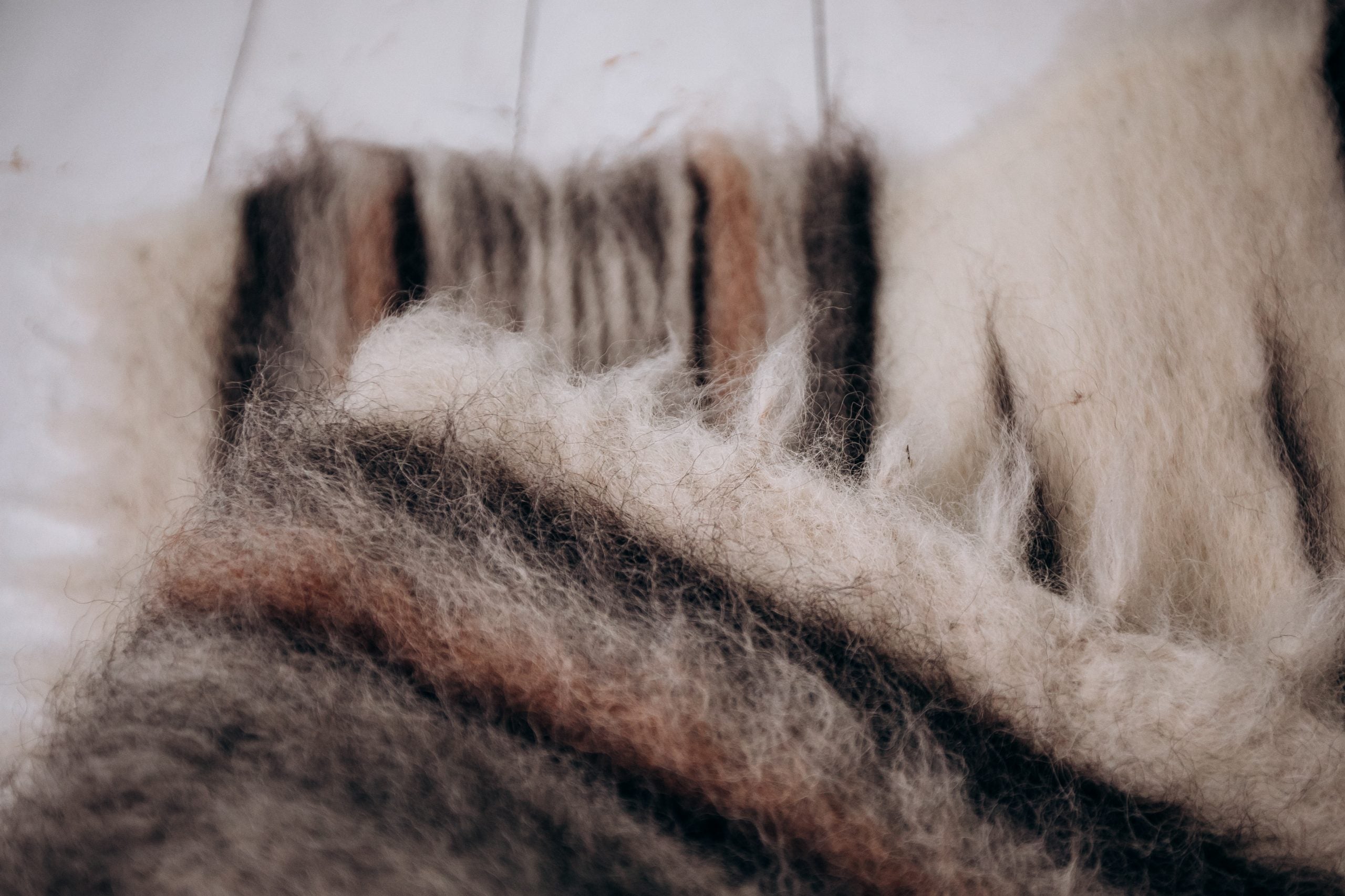 Carpathian Wool Blanket “Birch” 150×200 cm – Premium Handmade Natural Wool