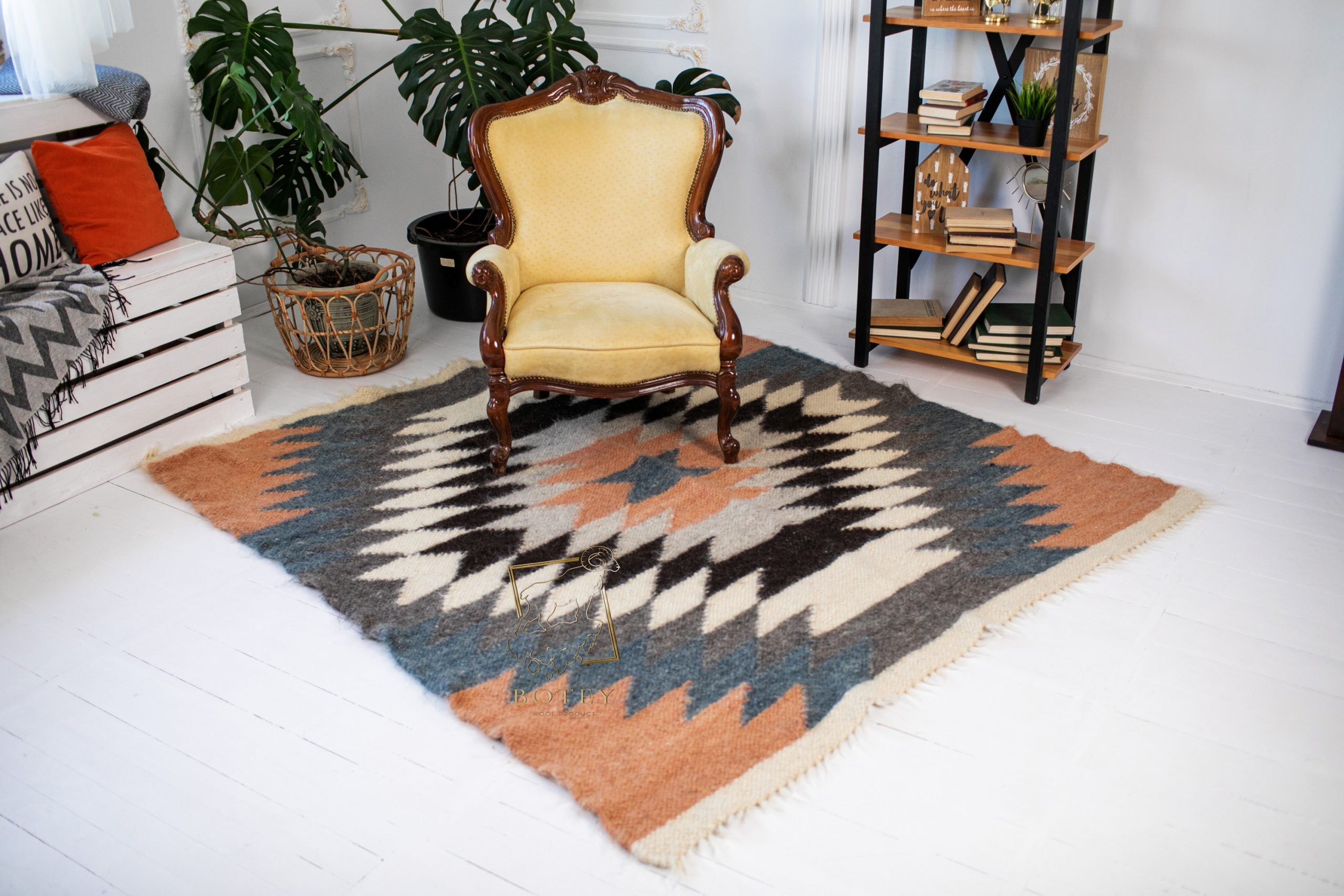Carpathian Wool Blanket “Unforgettable” 190×220 cm – Premium Handmade Natural Wool