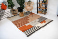 Carpathian Wool Blanket “Geometry” 190×220 cm – Premium Handmade Natural Wool