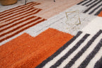 Carpathian Wool Blanket “Geometry” 190×220 cm – Premium Handmade Natural Wool