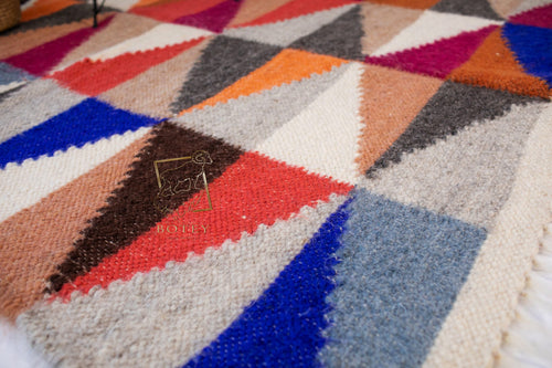 Carpathian Wool Blanket “Crystals” 190×220 cm – Premium Handmade Natural Wool