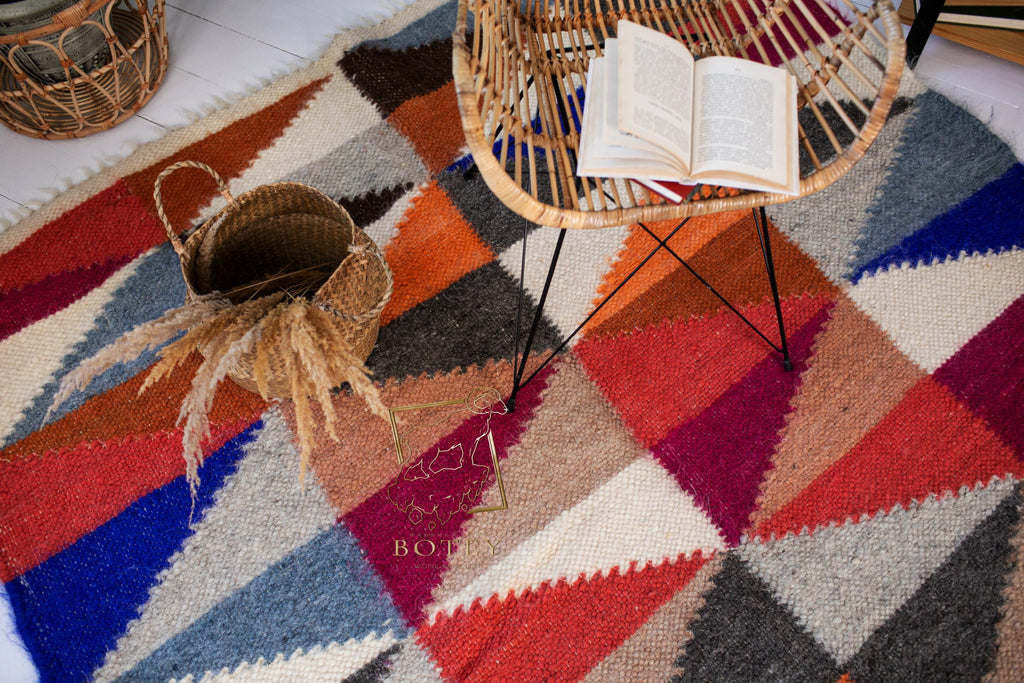 Carpathian Wool Blanket “Crystals” 190×220 cm – Premium Handmade Natural Wool