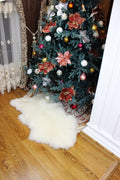Natural White Sheepskin 110×65 cm – Soft Wool Rug & Furniture Cover