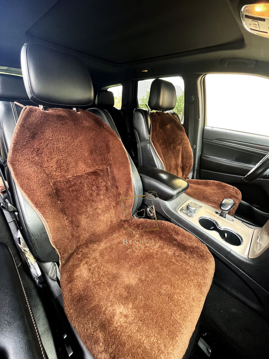 Maxi Sheepskin Car Seat Covers Brown (120×56cm) – Natural Fur Universal Fit