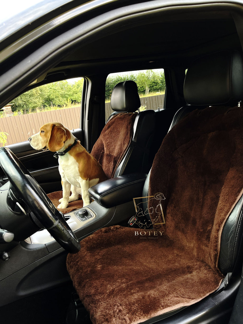 Maxi Sheepskin Car Seat Covers Brown (120×56cm) – Natural Fur Universal Fit