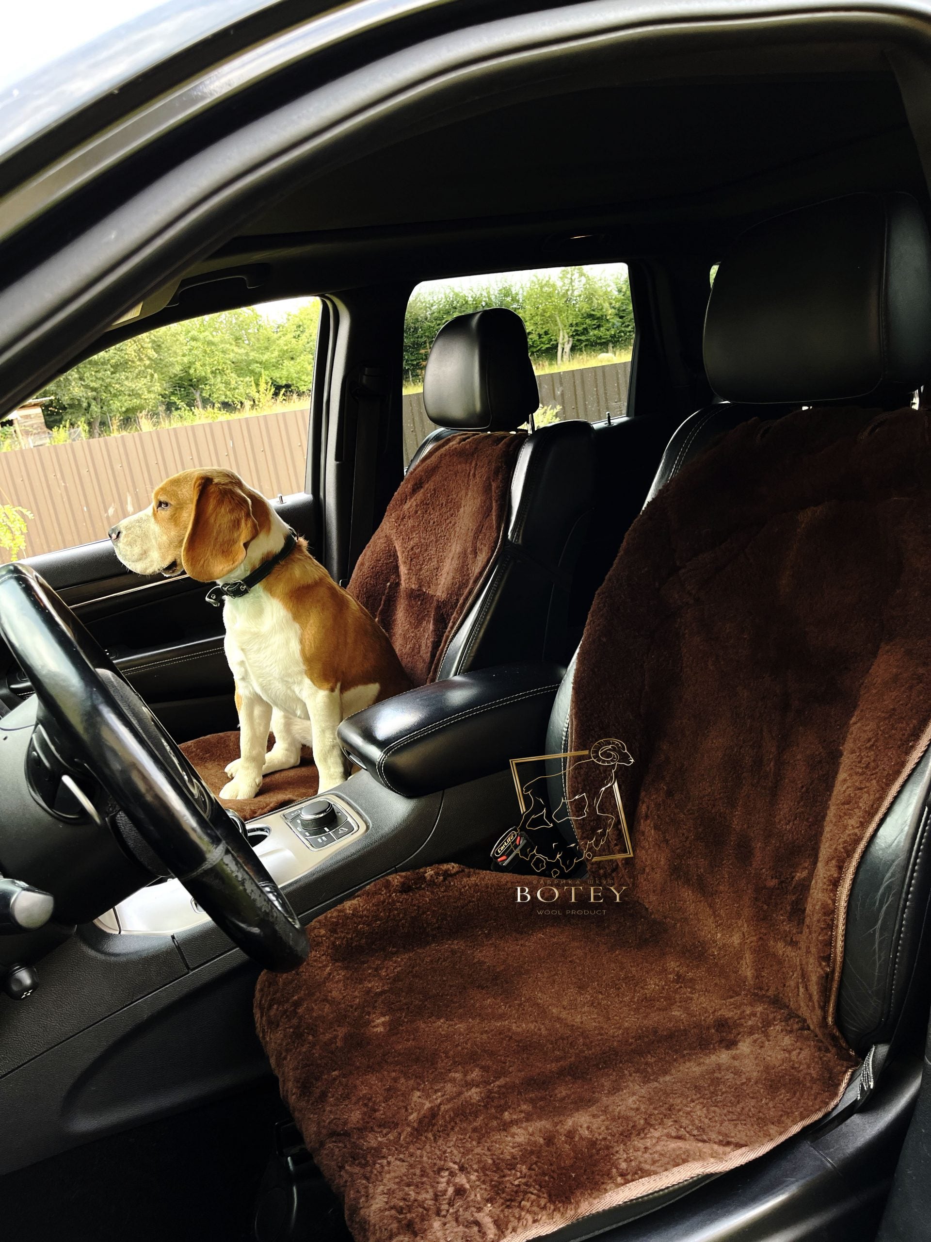 Maxi Sheepskin Car Seat Covers Brown (120×56cm) – Natural Fur Universal Fit