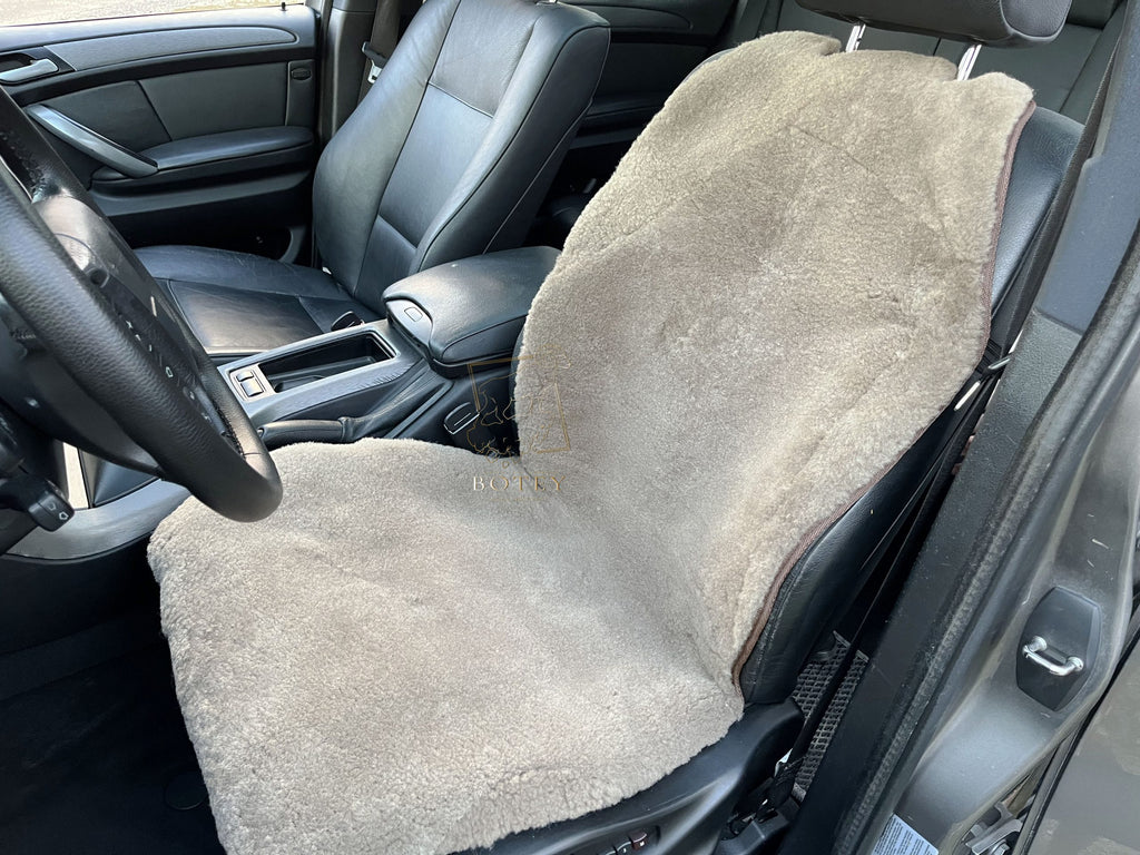 Maxi Sheepskin Car Seat Cover Coffee (120×56 cm) – Natural Fur Universal Fit
