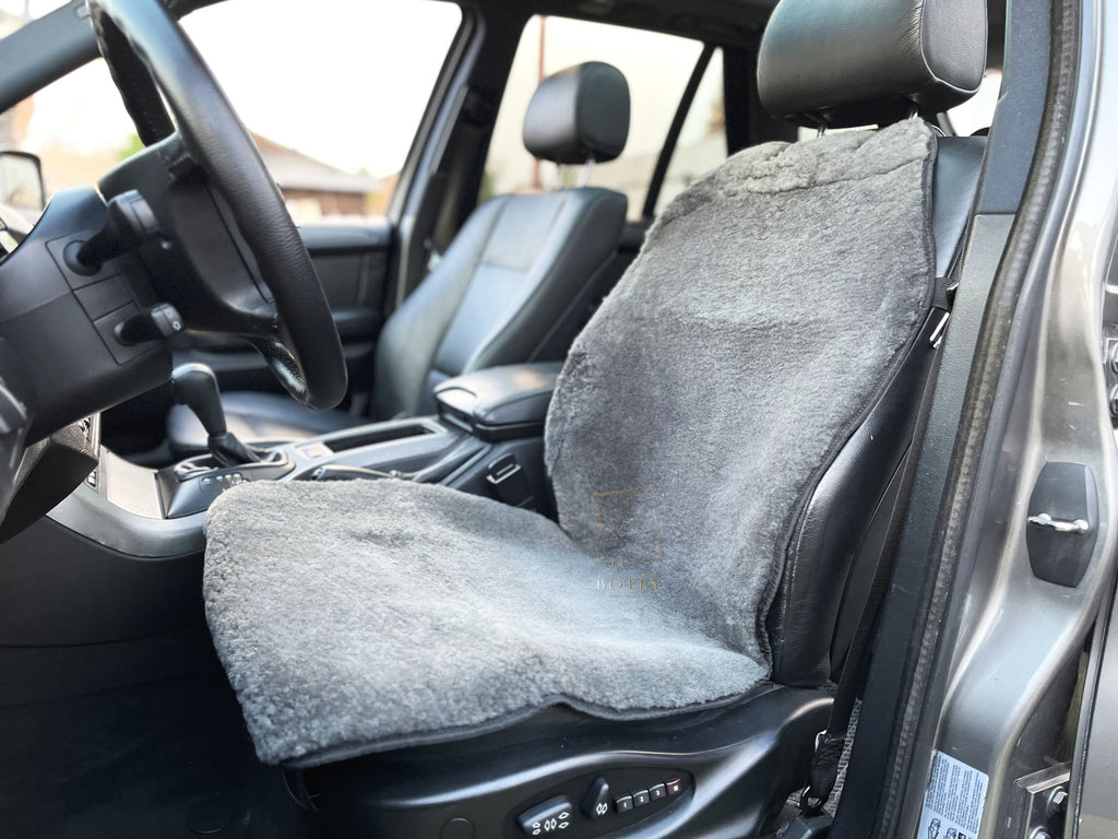 Maxi Sheepskin Car Seat Covers Graphite (120×56 cm) – Natural Fur Universal Fit