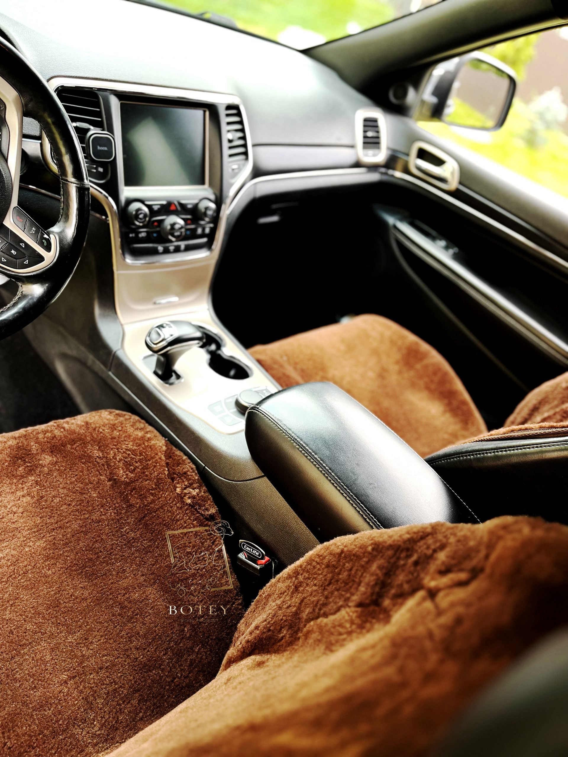 Maxi Sheepskin Car Seat Covers Brown (120×56cm) – Natural Fur Universal Fit