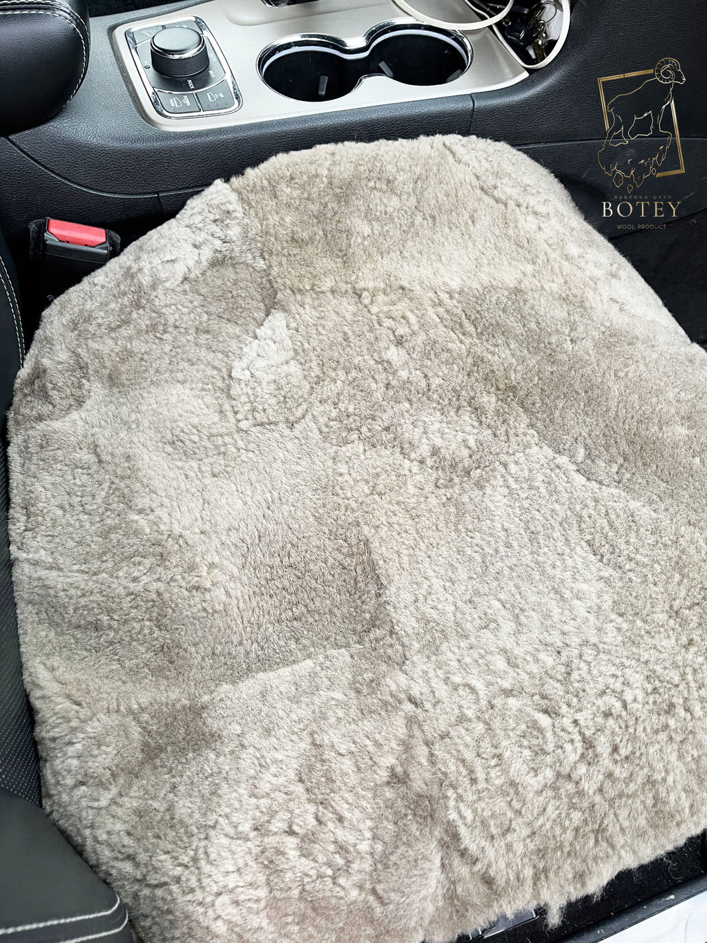 Coffee Sheepskin Front Seat Covers (Patchwork) – 100% Natural Universal Fit