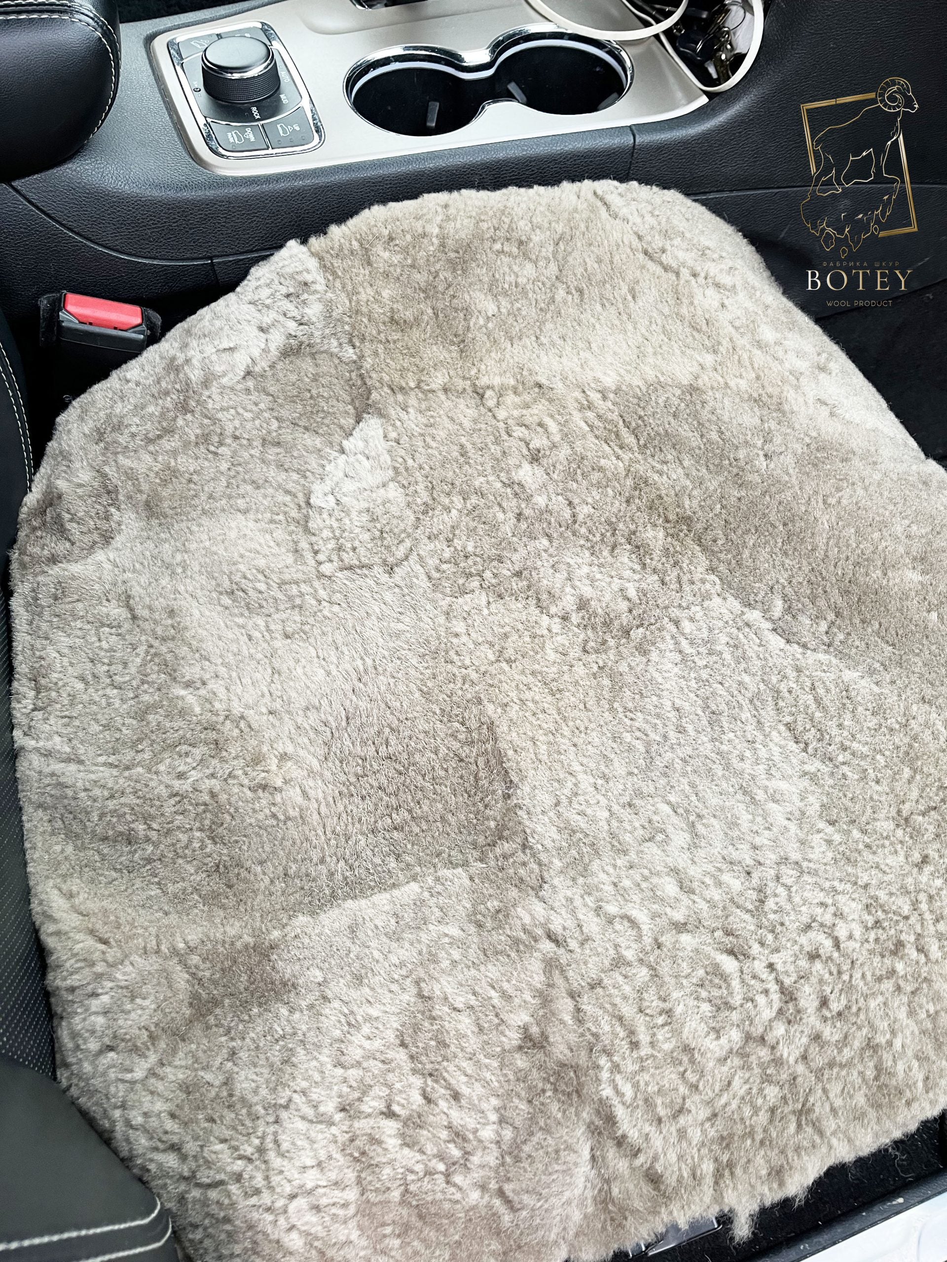 Coffee Sheepskin Front Seat Covers (Patchwork) – 100% Natural Universal Fit