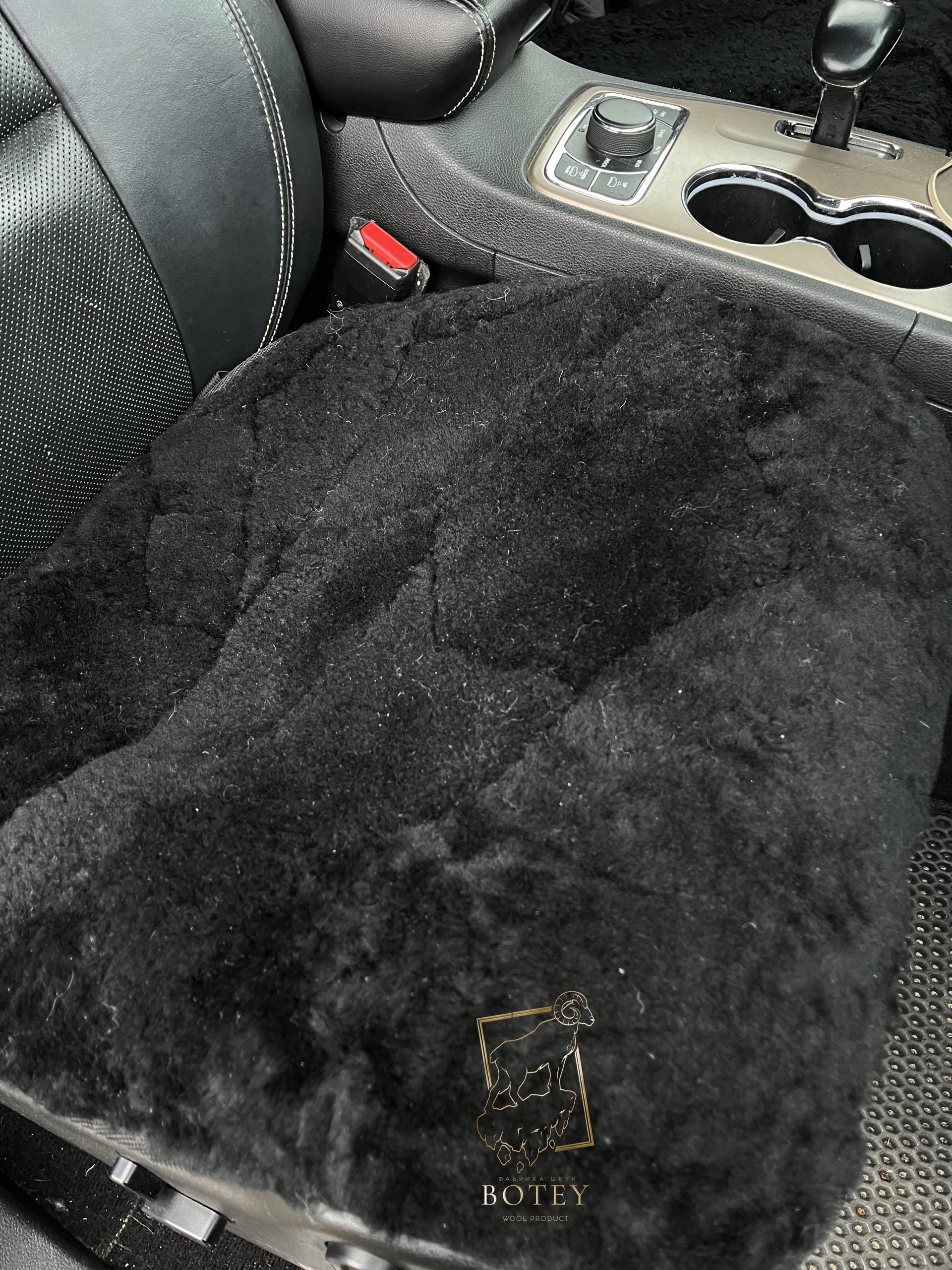 Black Sheepskin Front Seat Covers (Patchwork) – 100% Natural Universal Fit