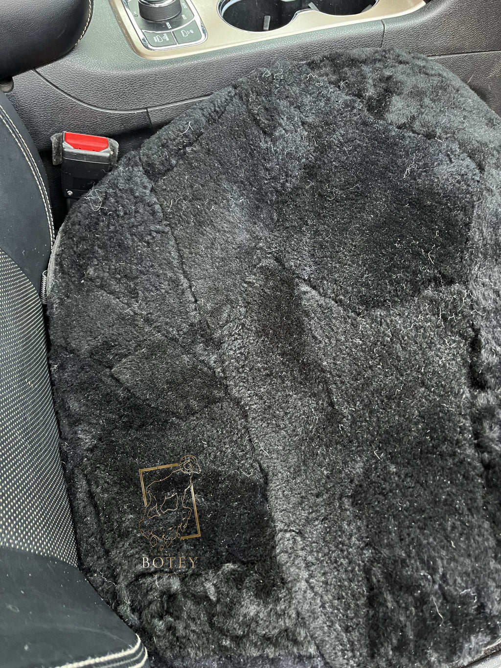 Black Sheepskin Front Seat Covers (Patchwork) – 100% Natural Universal Fit