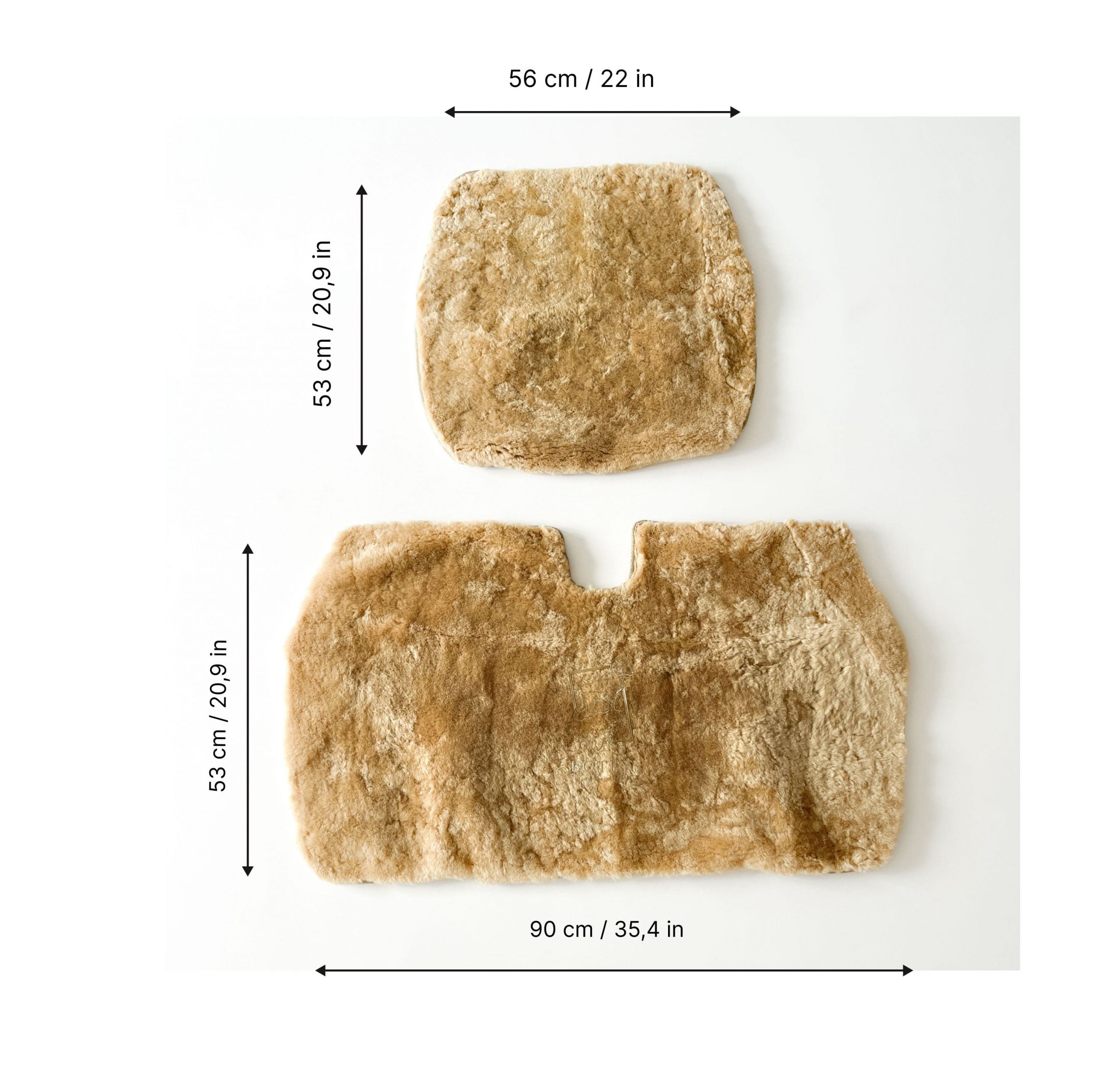 Sheepskin Van Seat Covers (1+2) Beige – Natural Fur Universal Fit