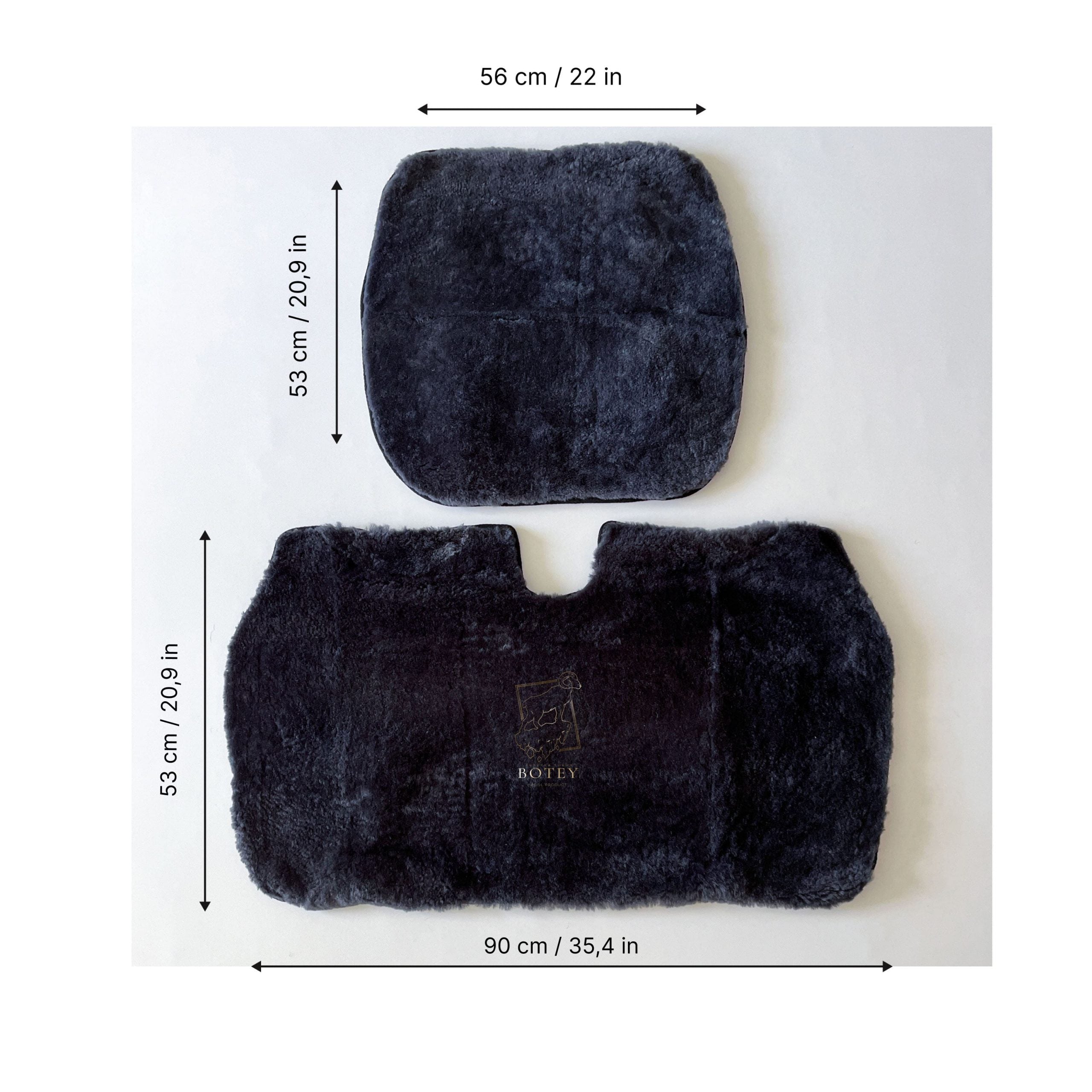 Sheepskin Van Seat Covers (1+2) Grey – Natural Fur Universal Fit