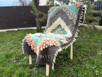 Wool Furniture Throw “Graphite” 70×150 cm – Handmade Natural Wool