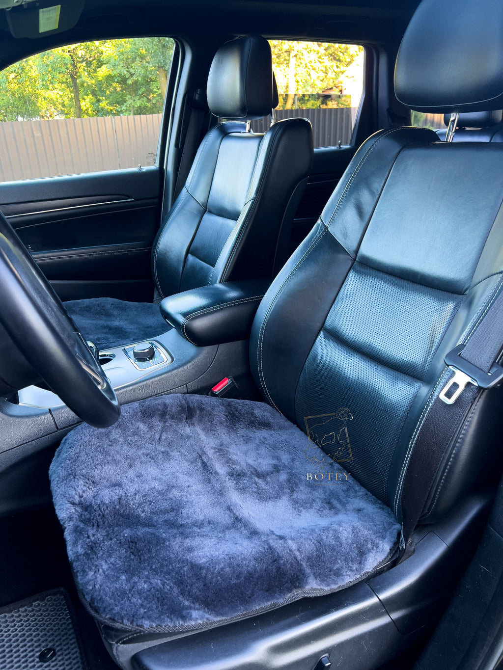 Grey Sheepskin Front Seat Covers – 100% Natural Universal Fit