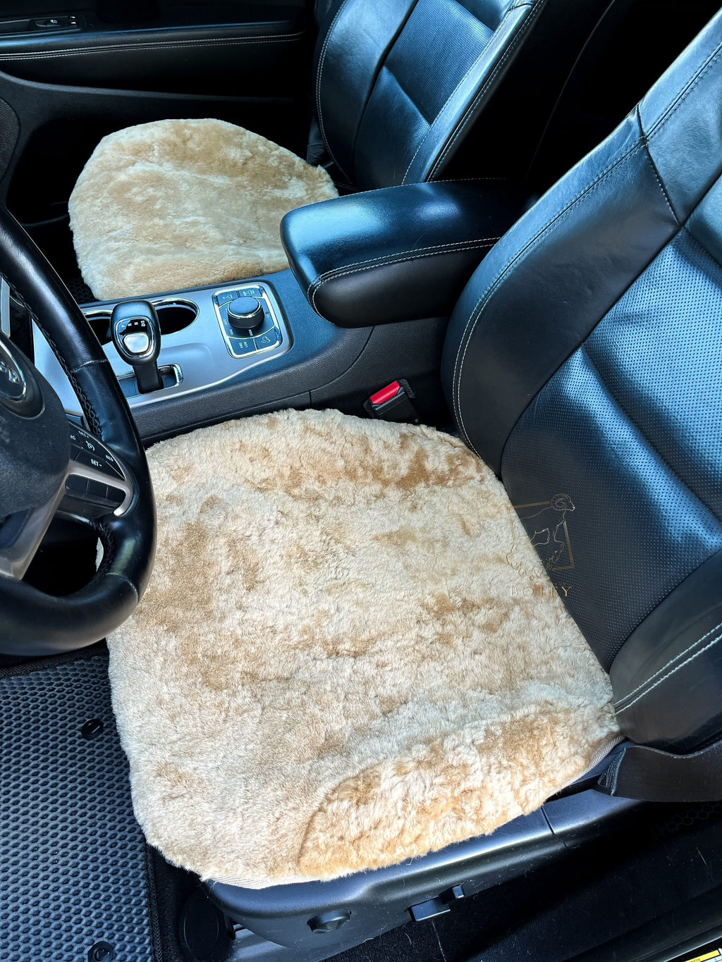 Beige Sheepskin Front Seat Covers – 100% Natural Universal Fit