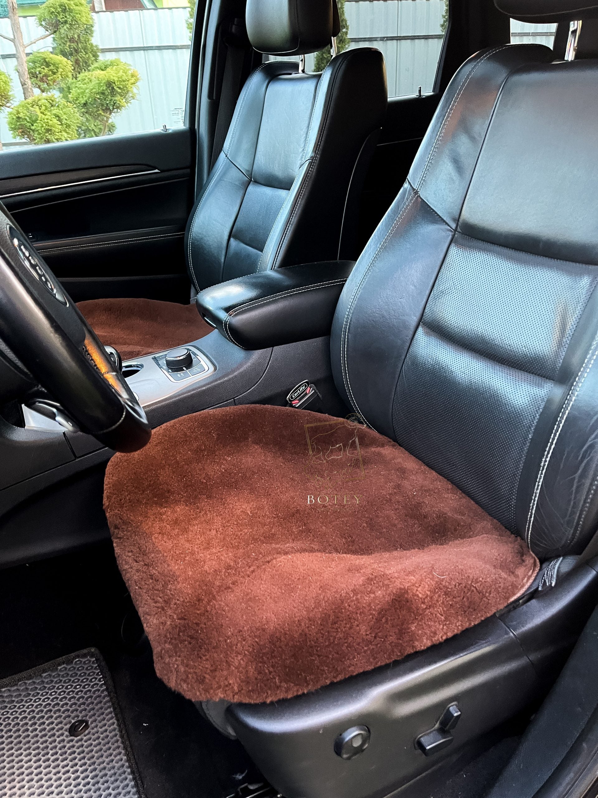 Brown Sheepskin Front Seat Covers – 100% Natural Universal Fit