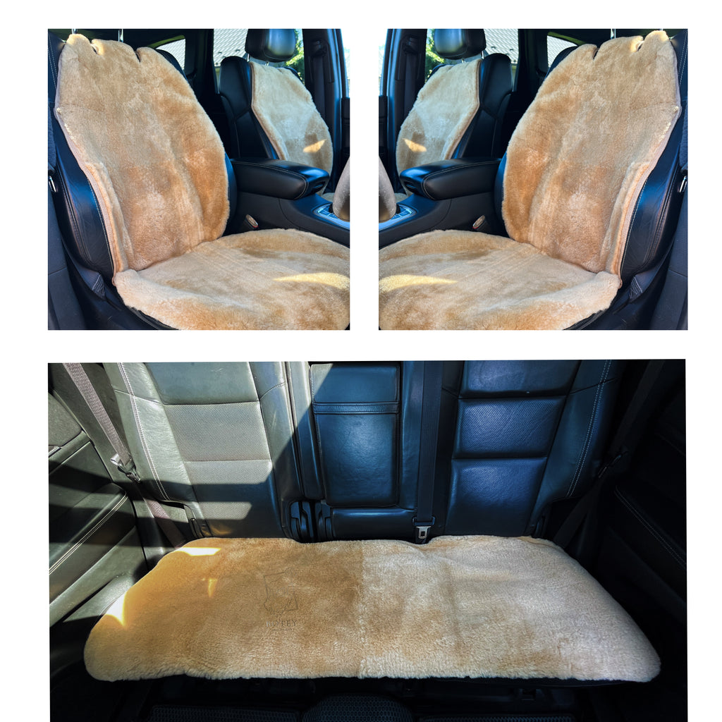 Maxi Sheepskin Car Seat Covers White (120×60 cm) – Natural Fur Universal Fit