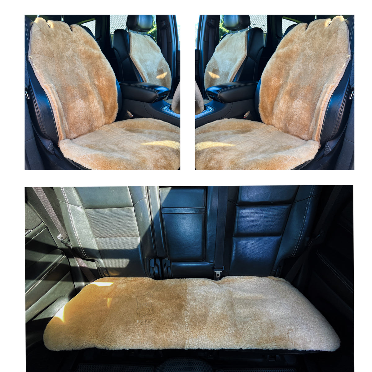 Maxi Sheepskin Car Seat Covers Brown (120×56cm) – Natural Fur Universal Fit