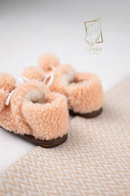 Kids Sheepskin Slippers – Soft Home & Kindergarten Shoes (Sizes 25–34)