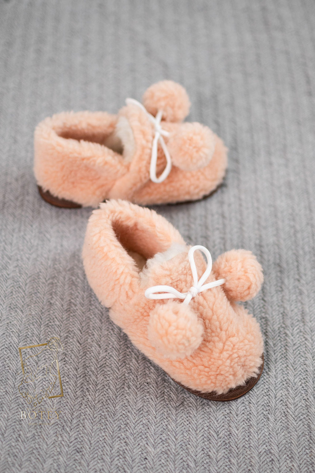 Kids Sheepskin Slippers – Soft Home & Kindergarten Shoes (Sizes 25–34)