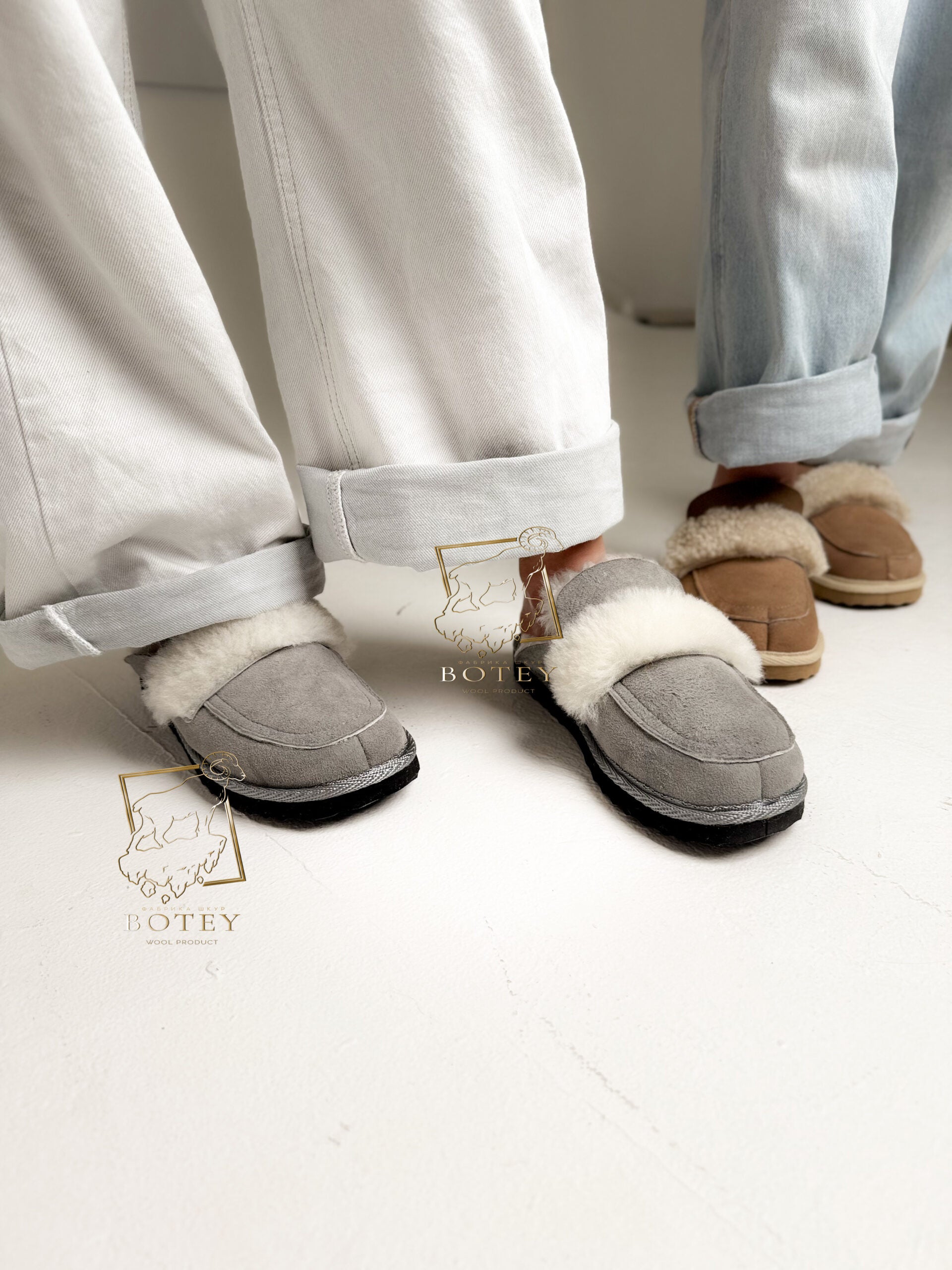 Suede Sheepskin Slippers “ZLATA” – Premium Natural Wool Home Shoes (Sizes 36–41)