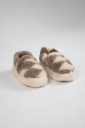 Short Sheepskin Slippers “Diamonds” – Warm Natural Wool Home Boots (Sizes 36–45)